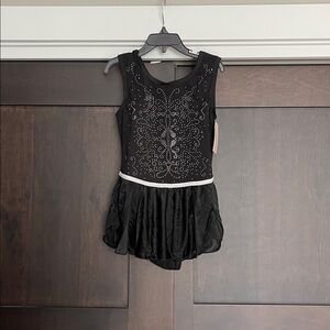 Danskin Freestyle Black Sparkle Leotard with Skirt Medium 7/8